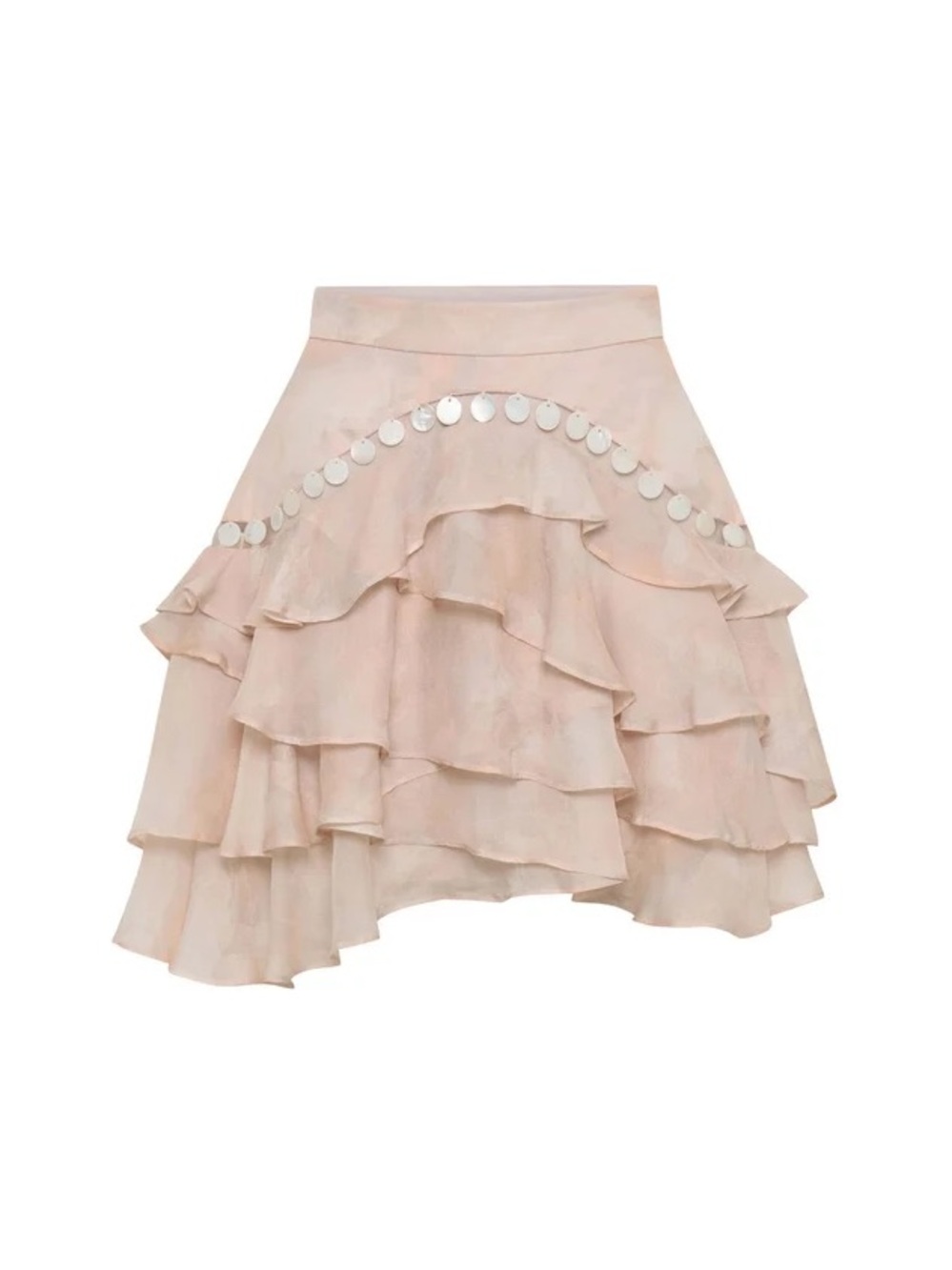 IXIAH Aurora Ruffle Mini Skirt Blush Pink US 4 AU 8 NWOT